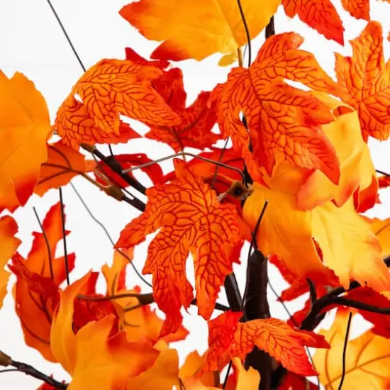 2ft. Pre-Lit Bright Autumn Maple Artificial Fall Tree with 24 Warm White LED Lights and Detachable Base {5}