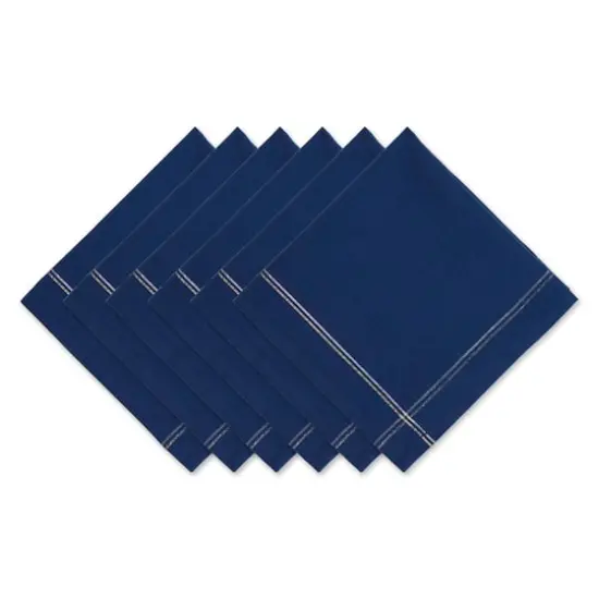 DII&reg; Blue with Silver & Gold Border Napkins, 6ct. {1}