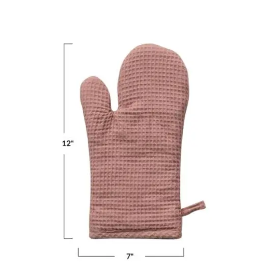 Hello Honey® Woven Linen & Cotton Waffle Hot Pad Mitt Putty {3}
