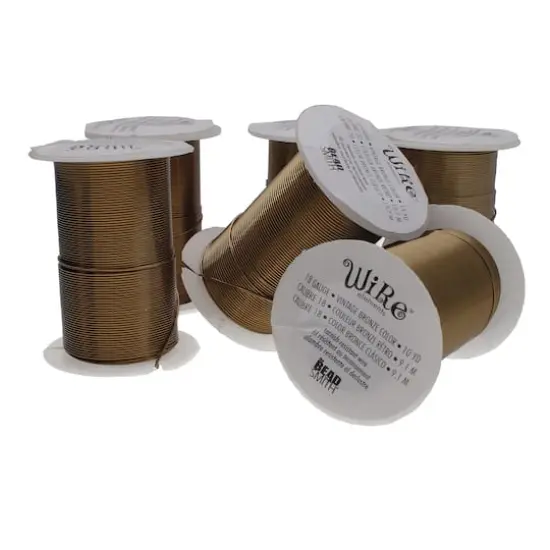 The Beadsmith&reg; Wire Elements&trade; Tarnish Resistant Medium Temper Assorted Gauge Wire Spools, 12ct. Vintage Bronze {5}