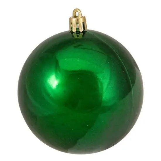 32ct. 3.5" Christmas Green Shatterproof 4-Finish Christmas Ball Ornaments {6}