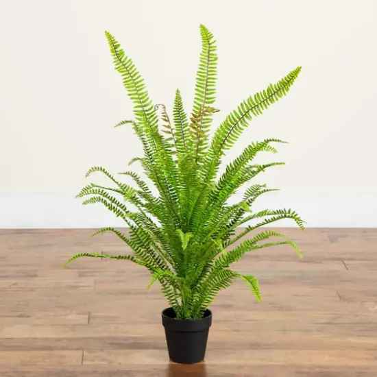 3ft. UV Resistant Artificial Boston Fern Potted Plant with Real Touch Leaves (Indoor/Outdoor) {5}