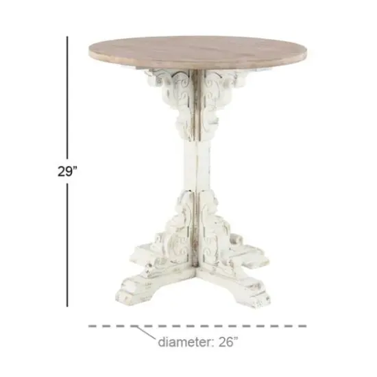 2.5ft. White Chinese Fir Farmhouse Accent Table {6}