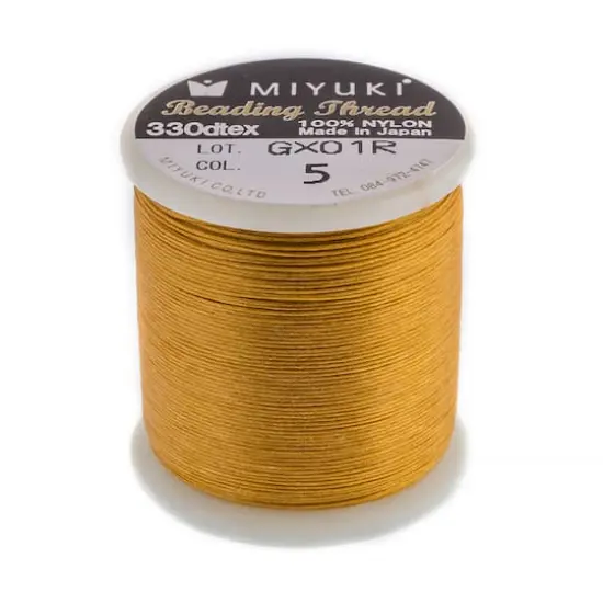Miyuki&reg; Nylon Beading Thread, 50m Gold {1}