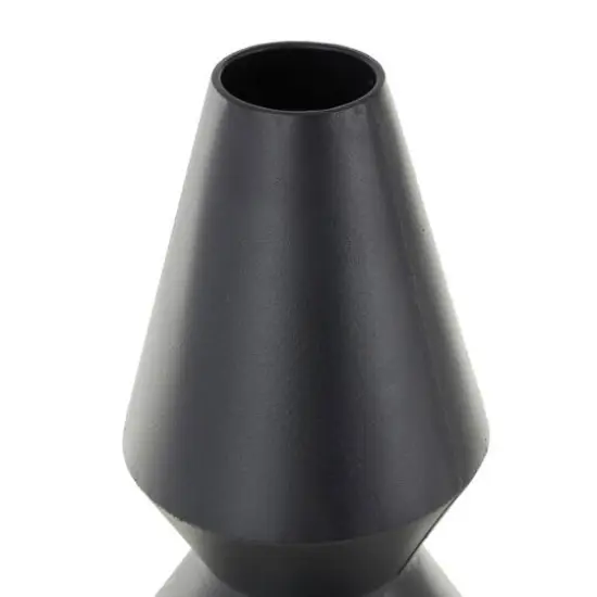 32.5" Black Metal Art Deco Fluted Decorative Vase {6}