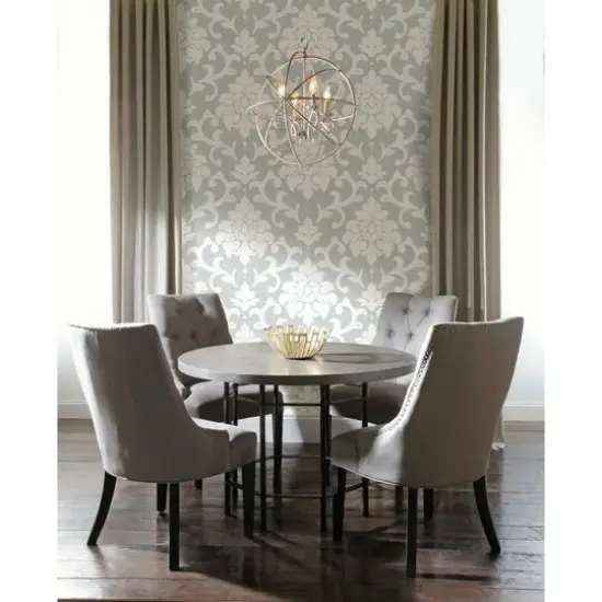 RoomMates Gray Damask Peel & Stick Wallpaper {4}