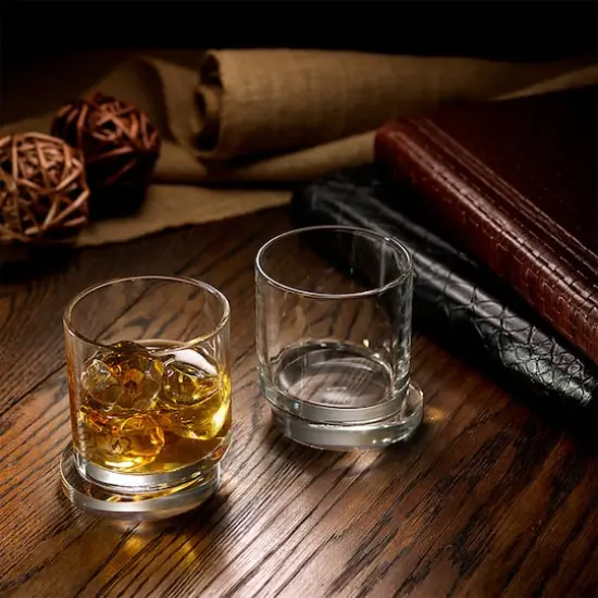 JoyJolt&reg; 11.6oz. Aqua Vitae Round Off Base Whiskey Glasses, 2ct. {6}