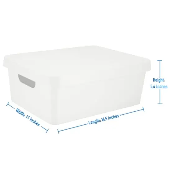 Simplify 14.5" Vinto Storage Box with Lid White {6}