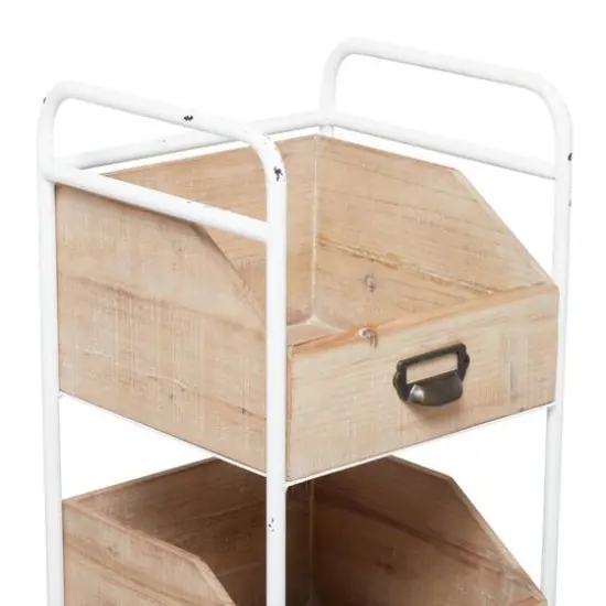 Brown Fir Industrial Storage Cart, 36" x 13" x 12" {6}