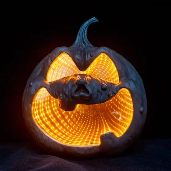 10" Black Pumpkin LED Infinity Mirror by Ashland&reg; {1}