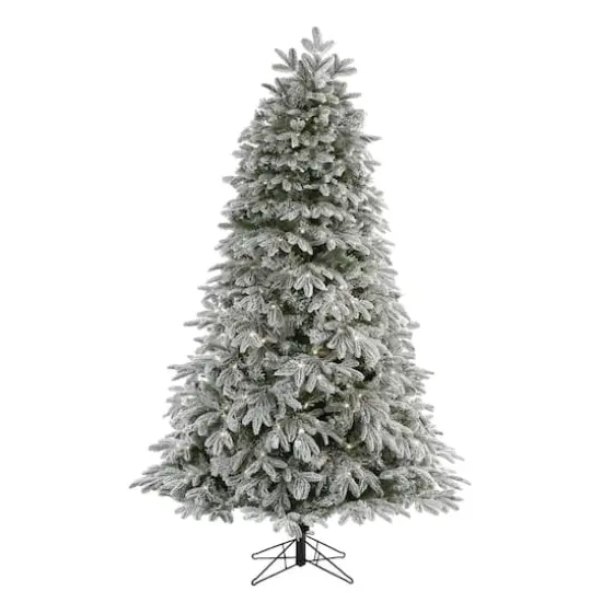 7ft. Pre-Lit Flocked Colorado Mountain Fir Artificial Christmas Tree, Warm White Microdot LED Lights {1}