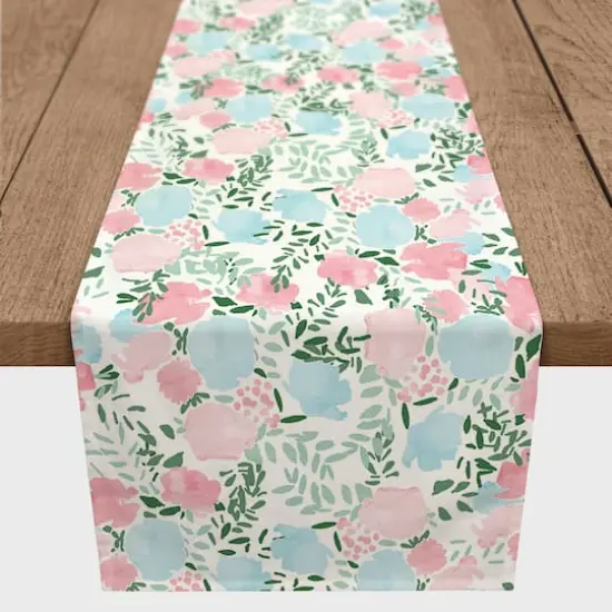 Watercolor Florals Indoor/Outdoor Table Runner {4}