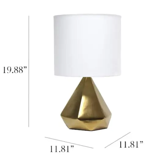 Simple Designs 19.8" Solid Pyramid Table Lamp Gold {4}