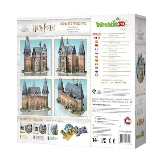 Harry Potter Collection - Hogwarts - Clock Tower 3D Puzzle: 420 Pcs {4}