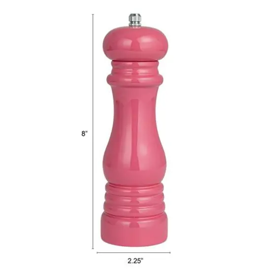 Hello Honey&reg; 8" Rubberwood Elegance Pepper Mill Pink {7}