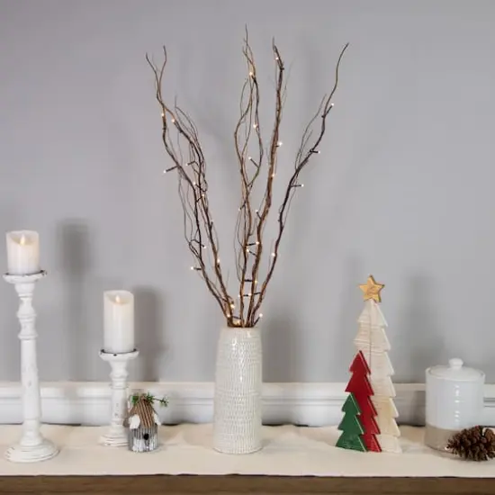 39" LED Lighted Natural Branch Bundle Christmas Decoration, Warm White Lights {4}
