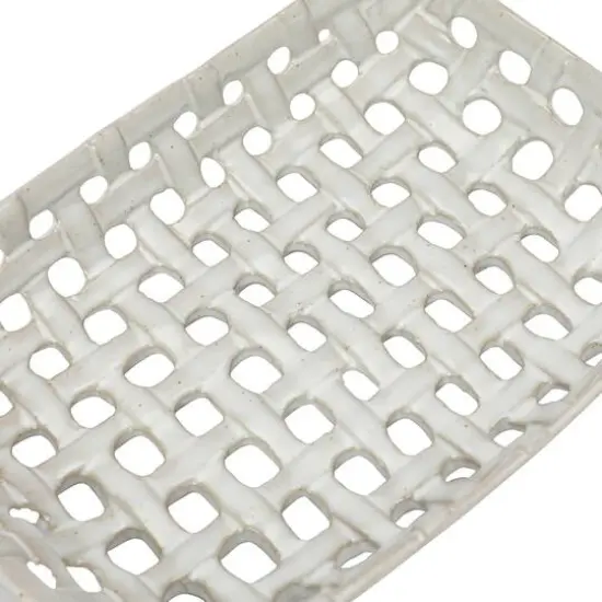 Hello Honey&reg; 6.5" Handmade White Stoneware Basket Dishes, 4ct. {4}