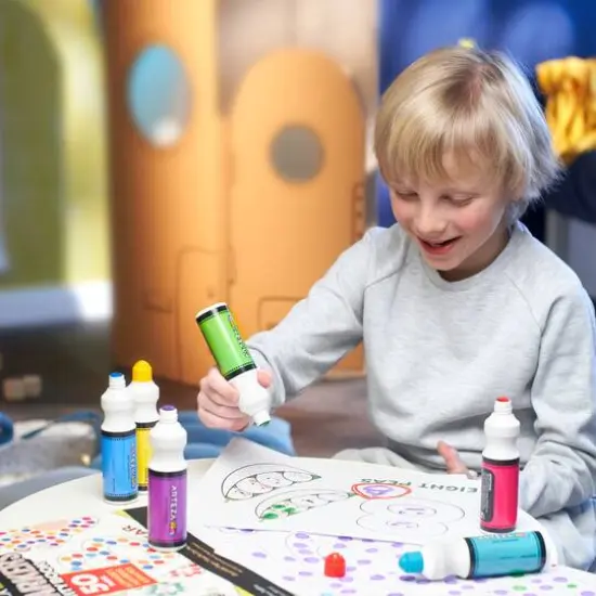 Arteza&reg; Kids Dot Markers 75ml, Alphabet/Numbers/Shapes Book, 7 Pieces {7}