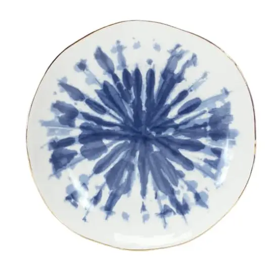 7" Coastal Tie-Dye Design Ceramic Plate Set {5}