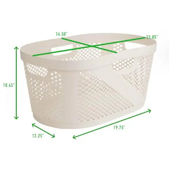 Mind Reader 10.5'' Laundry Hamper Ivory {4}