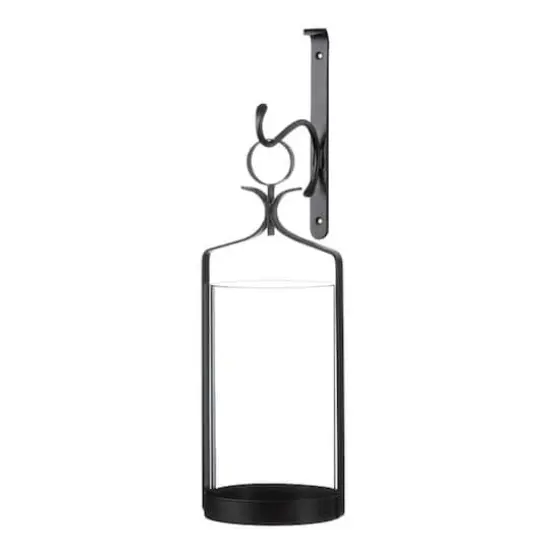 16'' Hanging Hurricane Glass Candle Wall Sconce {1}