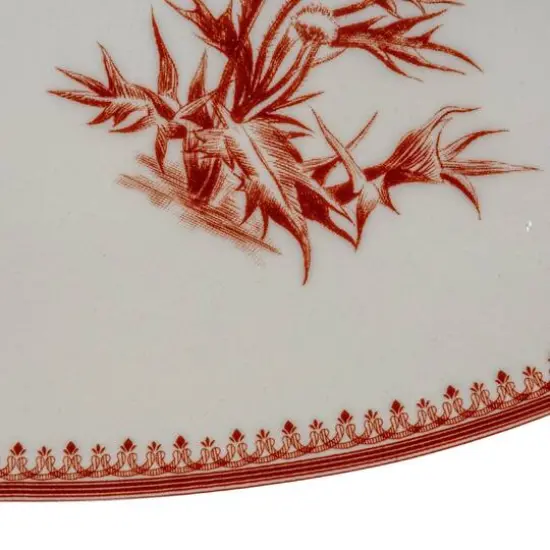 Hello Honey&reg; 9.75" Cream & Brown Vintage Bird & Botanicals Stoneware Oval Plates, 2ct. {4}