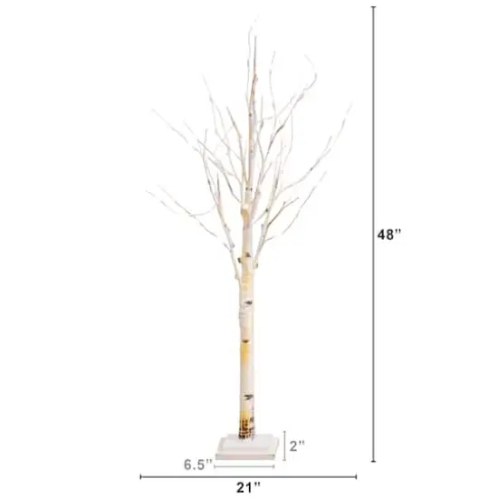 4ft. Pre-Lit Birch Artificial Christmas Tree, Warm White LED Lights {3}