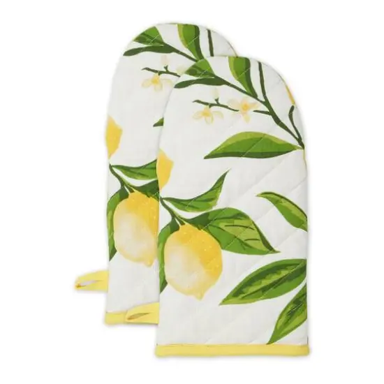 DII&reg; Lemon Bliss Print Oven Mitt Set {1}