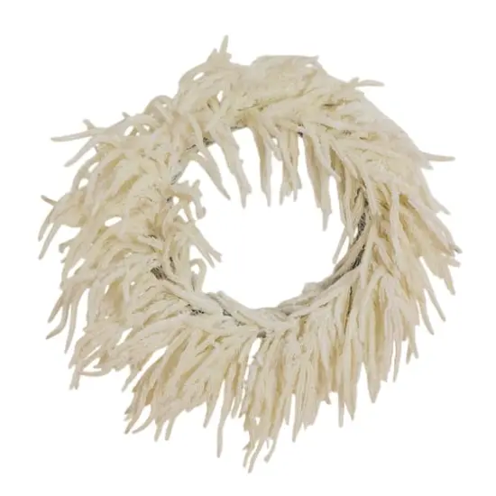 24in. Artificial Real Touch White Norfolk Island Pine Wreath with Natural Look {1}