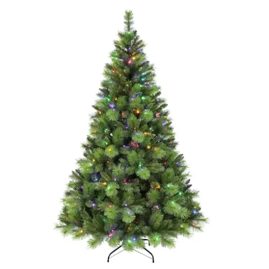 7.5ft. Pre-Lit Adirondack Artificial Christmas Tree, Multicolor LED Lights {3}