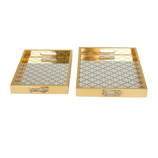 Gold Honeycomb Plastic Glam Tray Set {1}
