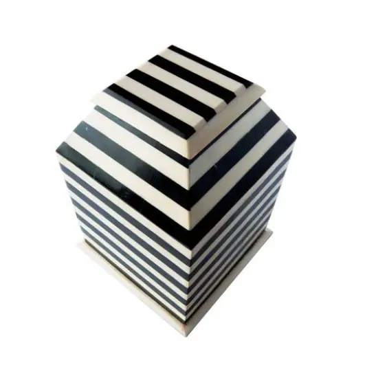Hello Honey&reg; 9" Black & Cream Striped Reclaimed Wood Box {7}