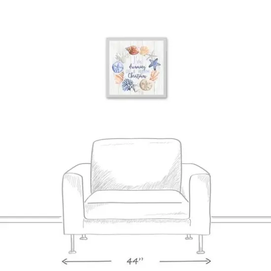 18" Dreaming of a Warm Christmas White Framed Wall Canvas {4}