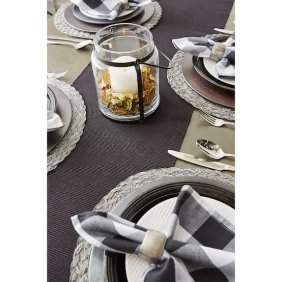 DII&reg; 72" Ribbed Table Runner Black {5}