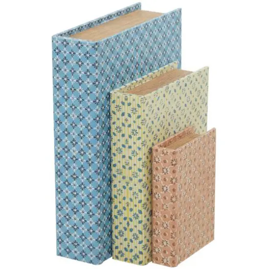 Floral Canvas Faux Book Box Set {10}
