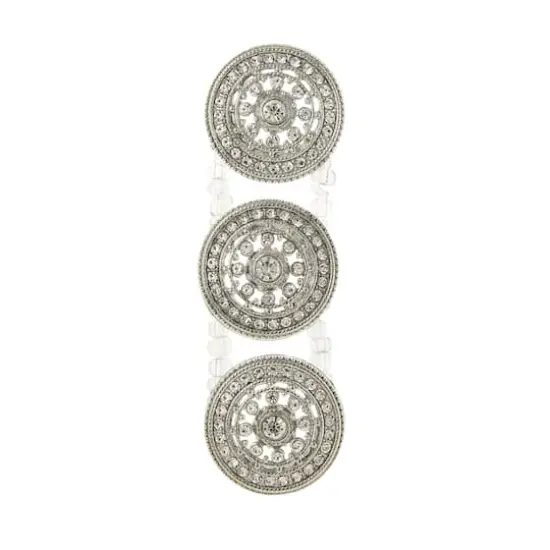 Rhodium with Clear Rhinestone Round Slider Beads, 23mm by Bead Landing&trade; {4}