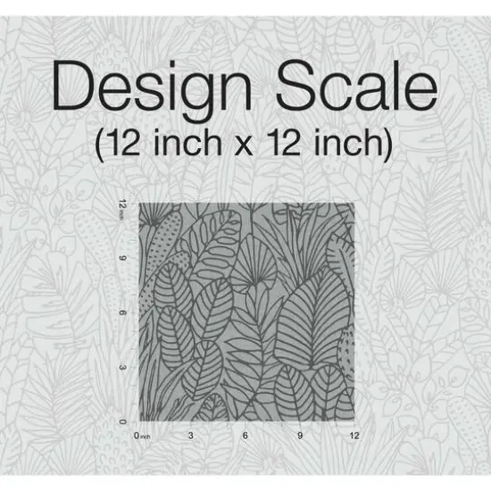RoomMates Tropical Leaves Sketch Peel & Stick Wallpaper Gray {7}