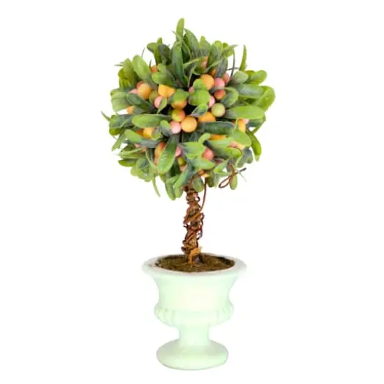 14'' Multicolor Mini Spring Mistletoe Tree with Berries in Potted Pulp {1}