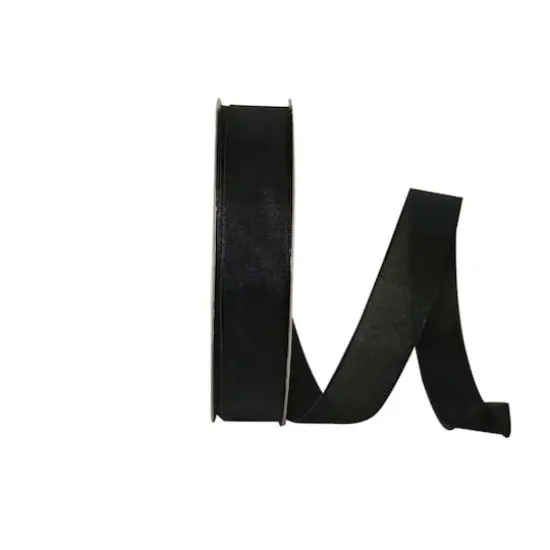 Reliant 7/8" x 50yd. Linen Touch Mono Solid Ribbon Black {1}