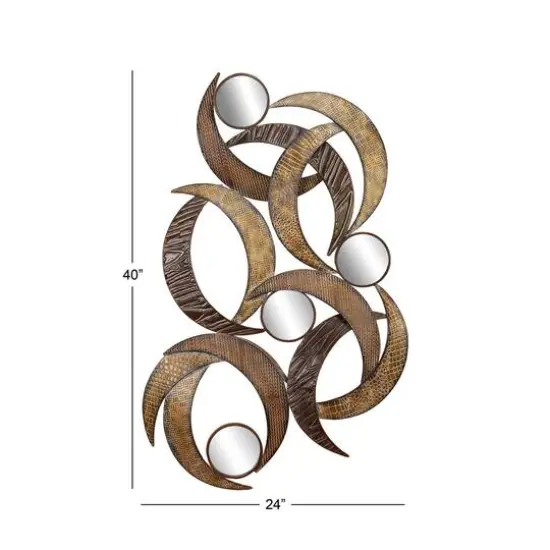 40" Beige Metal Contemporary Ornamental Wall Decor {7}