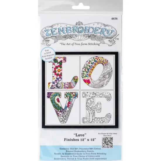 Design Works&trade; Zenbroidery&trade; Love Stamped Embroidery Kit {3}