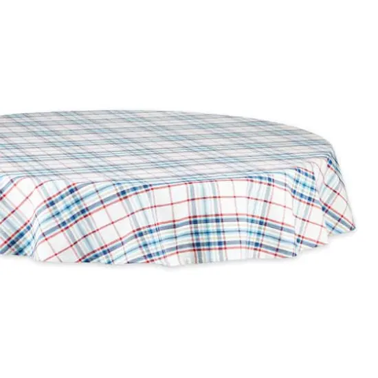 Lighthouse Plaid Tablecloth 70" Round {1}