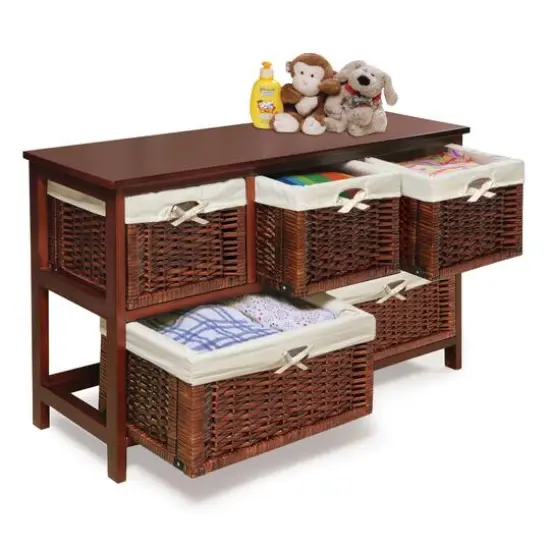 Badger Basket Cherry Five Wicker Basket Storage Unit {5}
