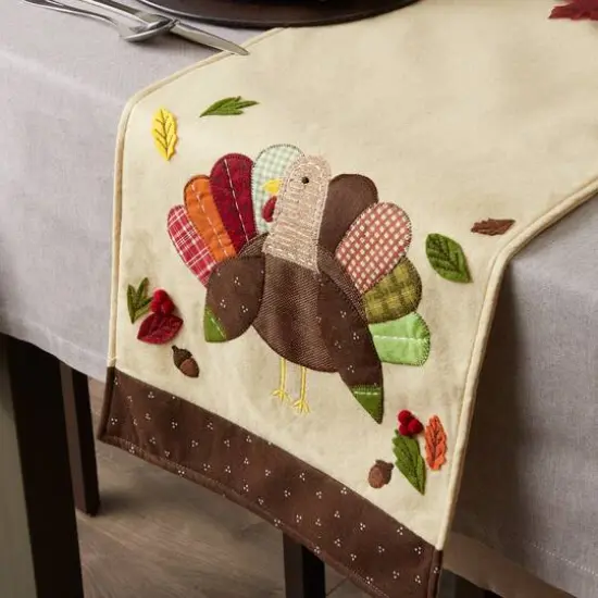 DII&reg; 64" Embroidered Turkey Table Runner {6}