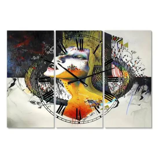Designart 'Between Hope And Despair Large Modern Multipanel Wall Clock {4}