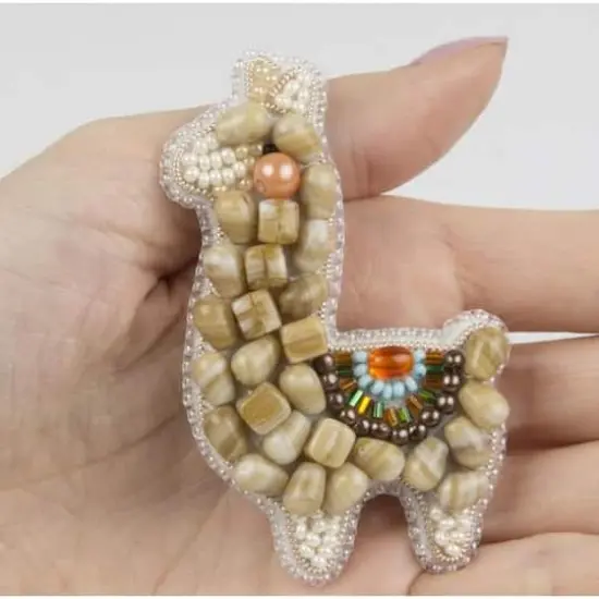 Crystal Art Beadwork Kit For Creating Broоch Lama {3}
