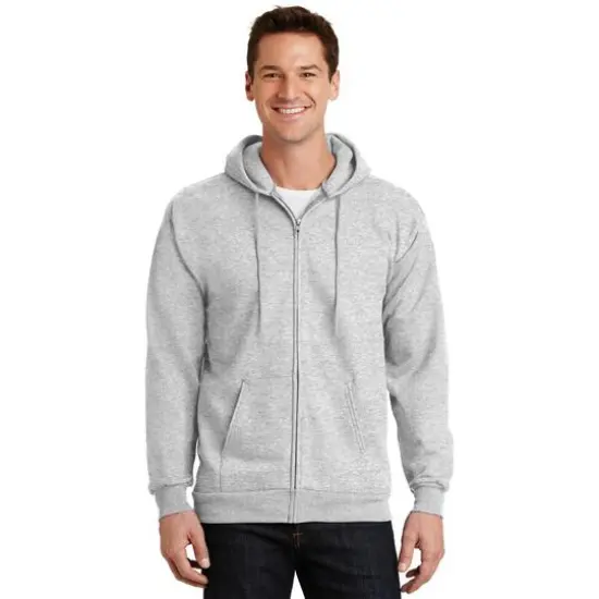 Port & Company&reg; Essential Fleece Full-Zip Hooded Sweatshirt Ash {3}