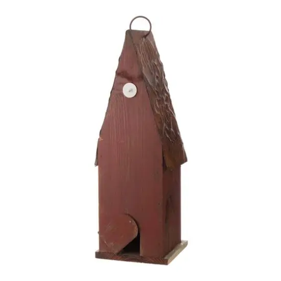 Glitzhome&reg; 13.23'' Distressed Wooden Birdhouse {5}