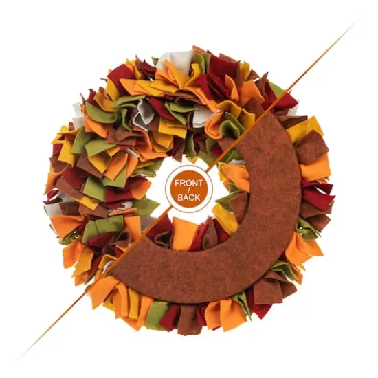 Glitzhome&reg; 19.25" Fall Multicolor Felt Wreath {8}
