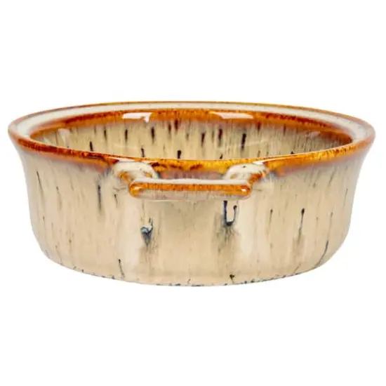 Hello Honey&reg; 9.1" Reactive Glaze Design Stoneware Brie Baker with Bamboo Canap&eacute; Spreader Knife {10}
